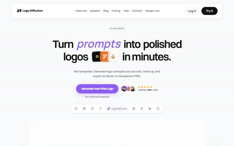 Logo Diffusion homepage built in Webflow