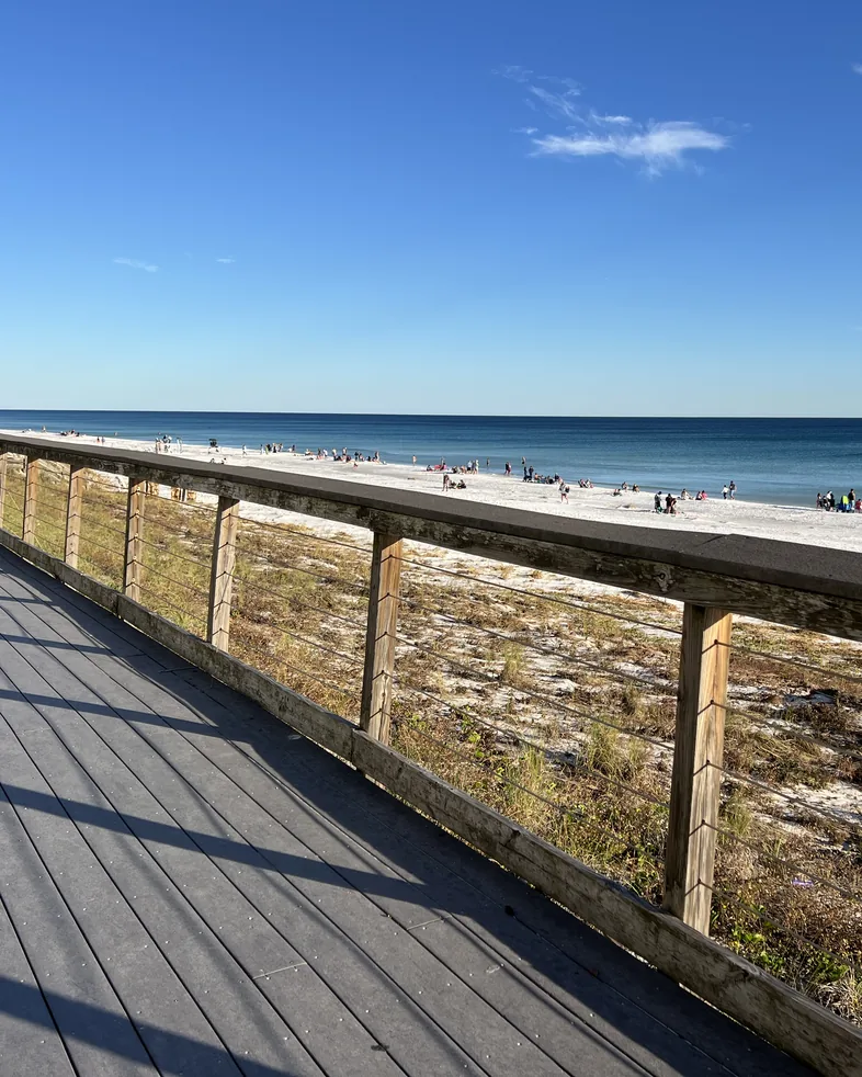Beach boardwalk along the Gulf on the Emerald Coast
