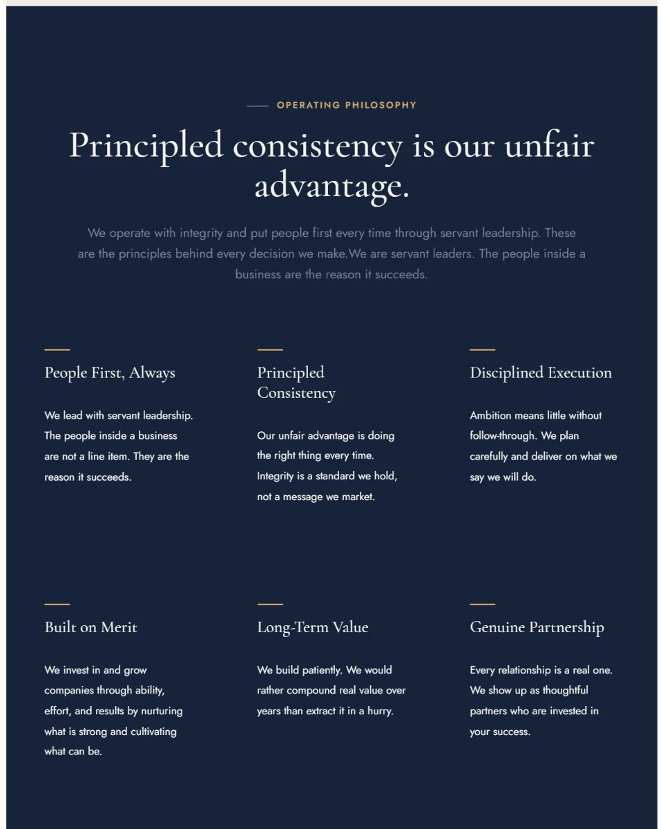 Foster Merit operating principles section