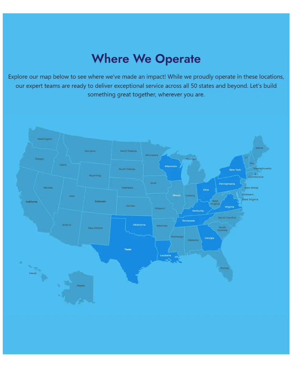 Global Build operating locations map