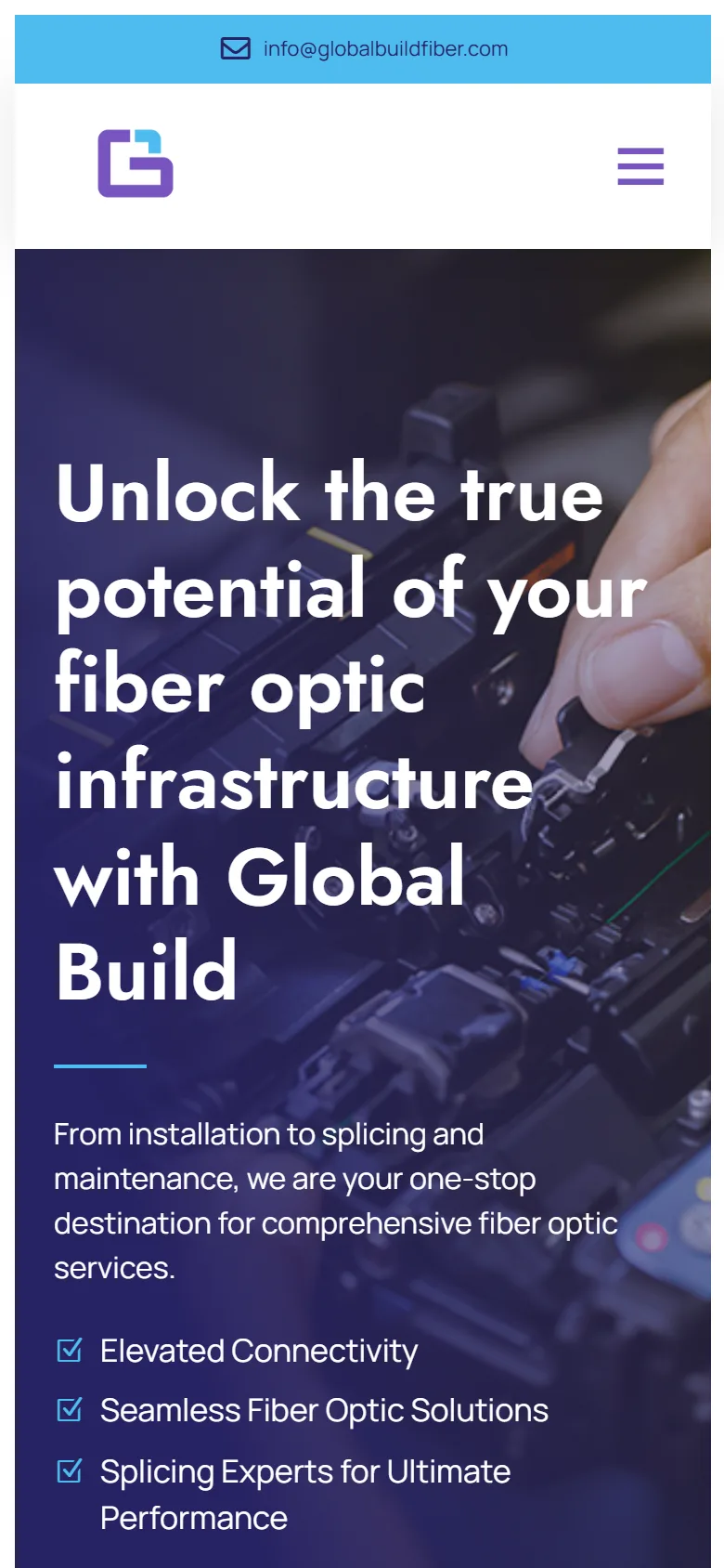 Global Build homepage on a phone