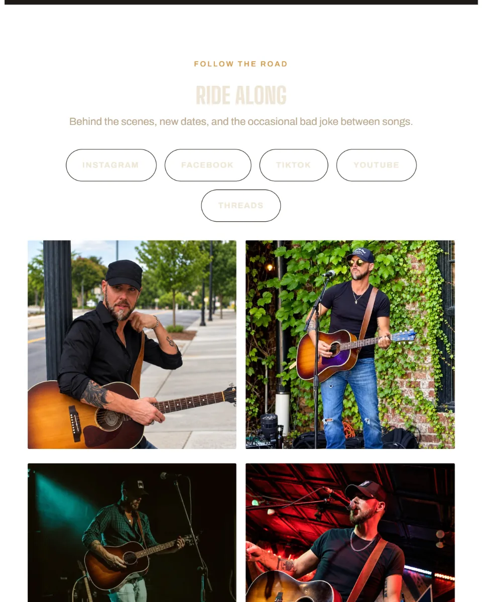 Lonnie Britton follow and photo gallery section