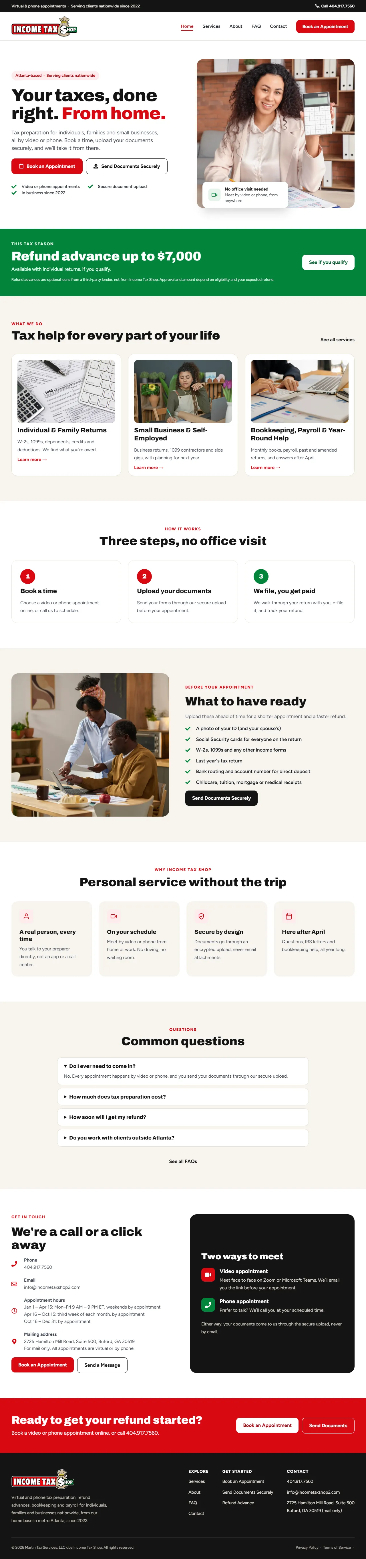 The redesigned website