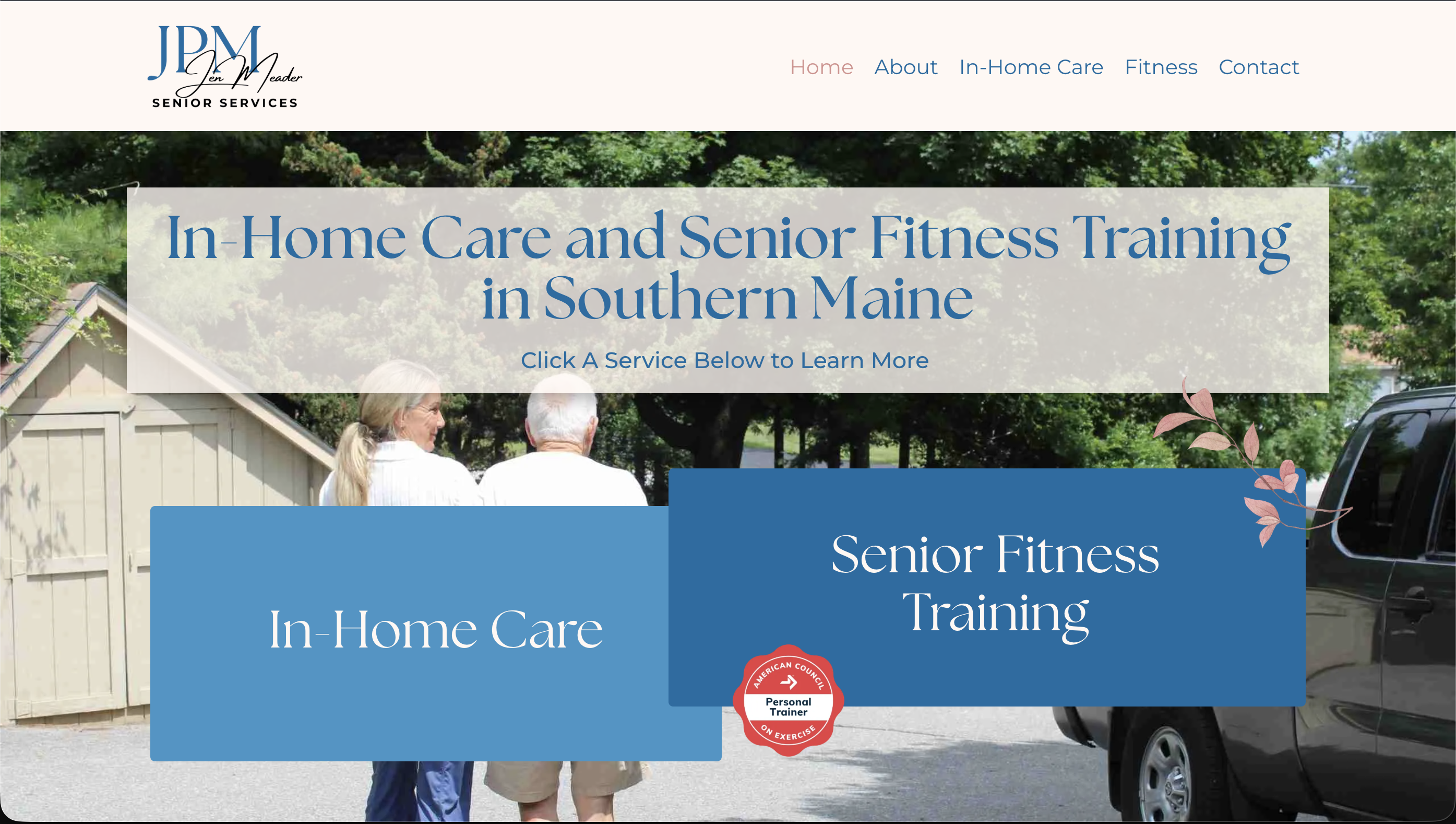 JPM Senior Services website homepage