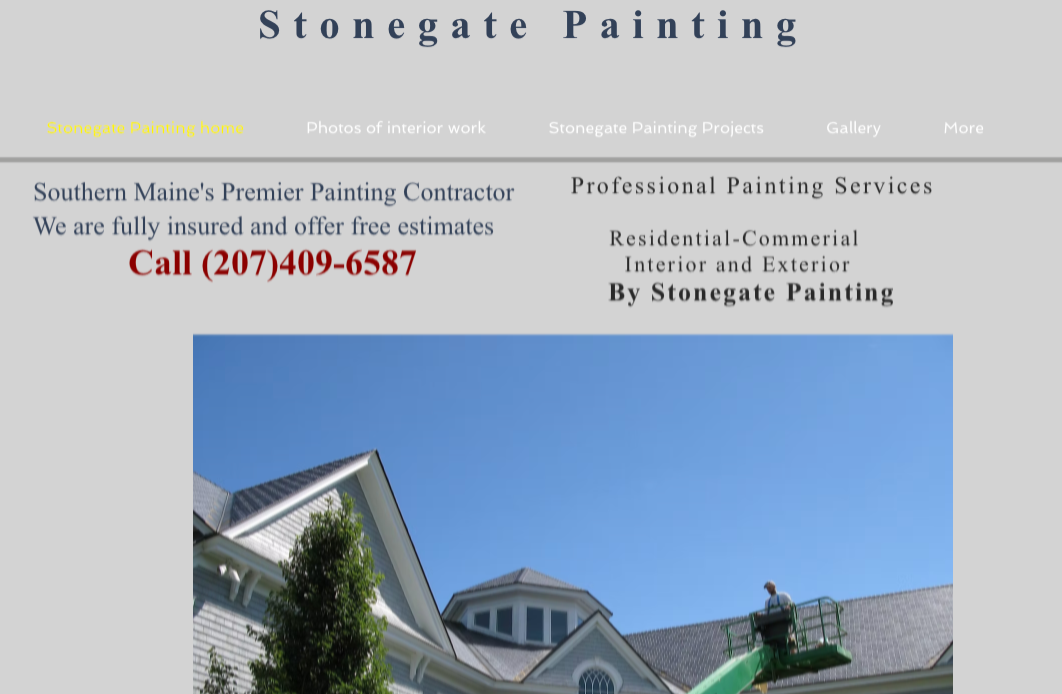 Stonegate Painting's old website, before the rebuild