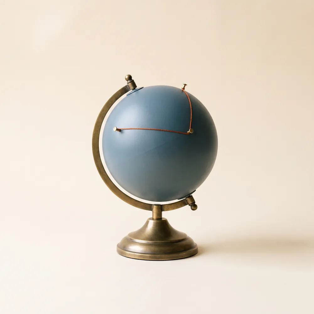 Small globe on a white surface