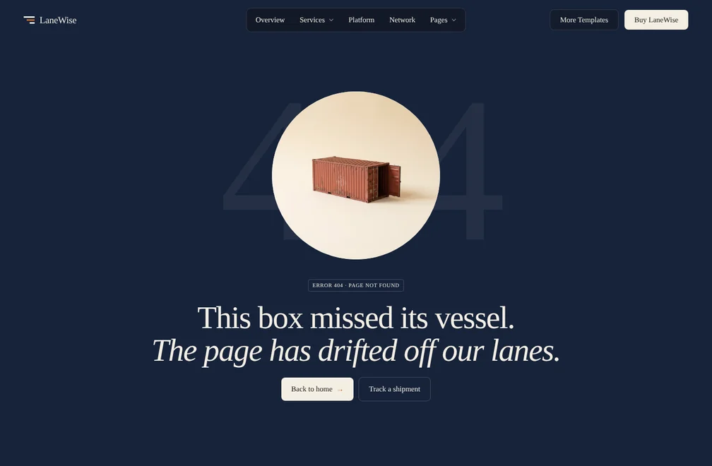LaneWise 404 page preview