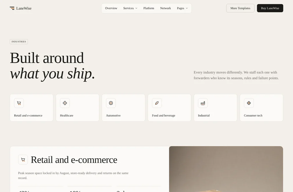 LaneWise Industries page preview