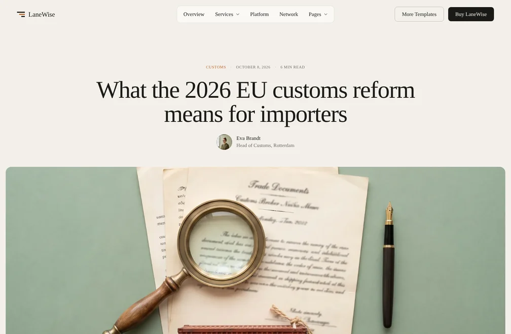 LaneWise Insight template page preview