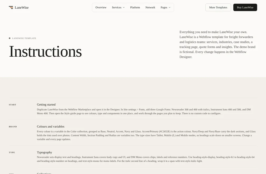 LaneWise Instructions page preview