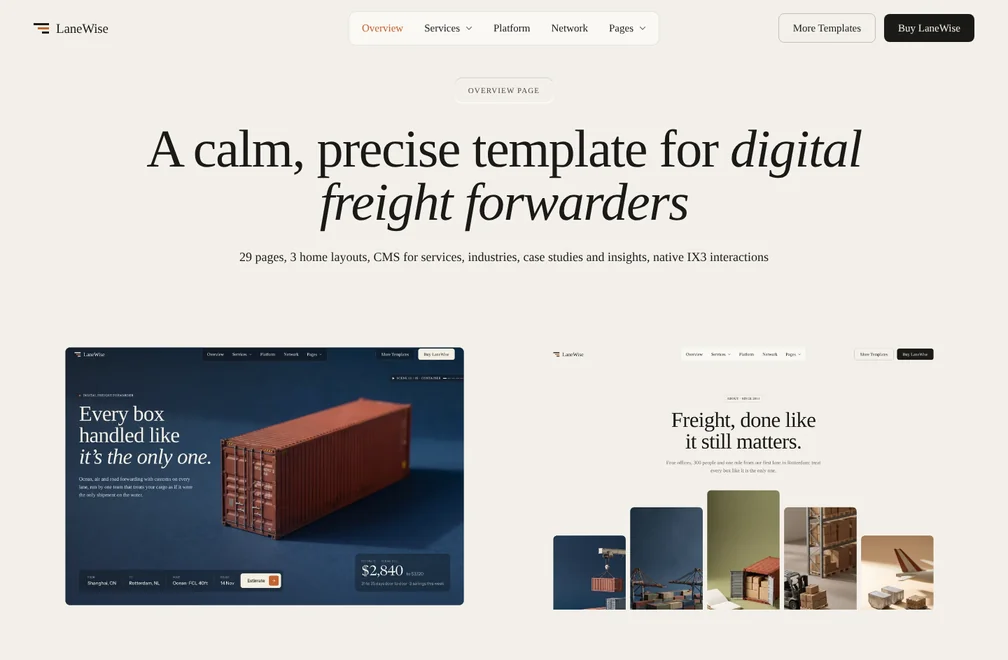 LaneWise Overview page preview