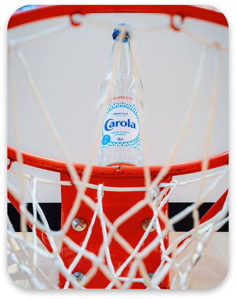 Panier de basket vu de dessous
