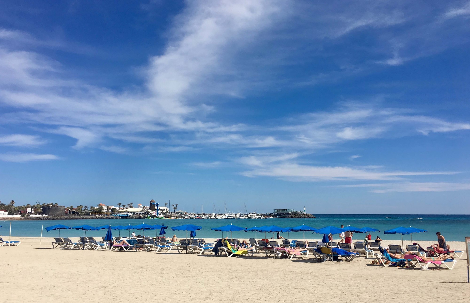 Caleta de Fuste beach on a sunny day