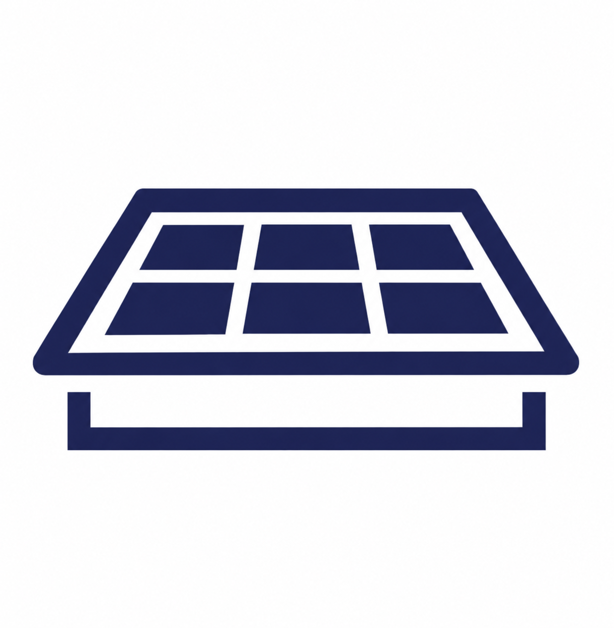 Solar panel icon representing minimal roof impact