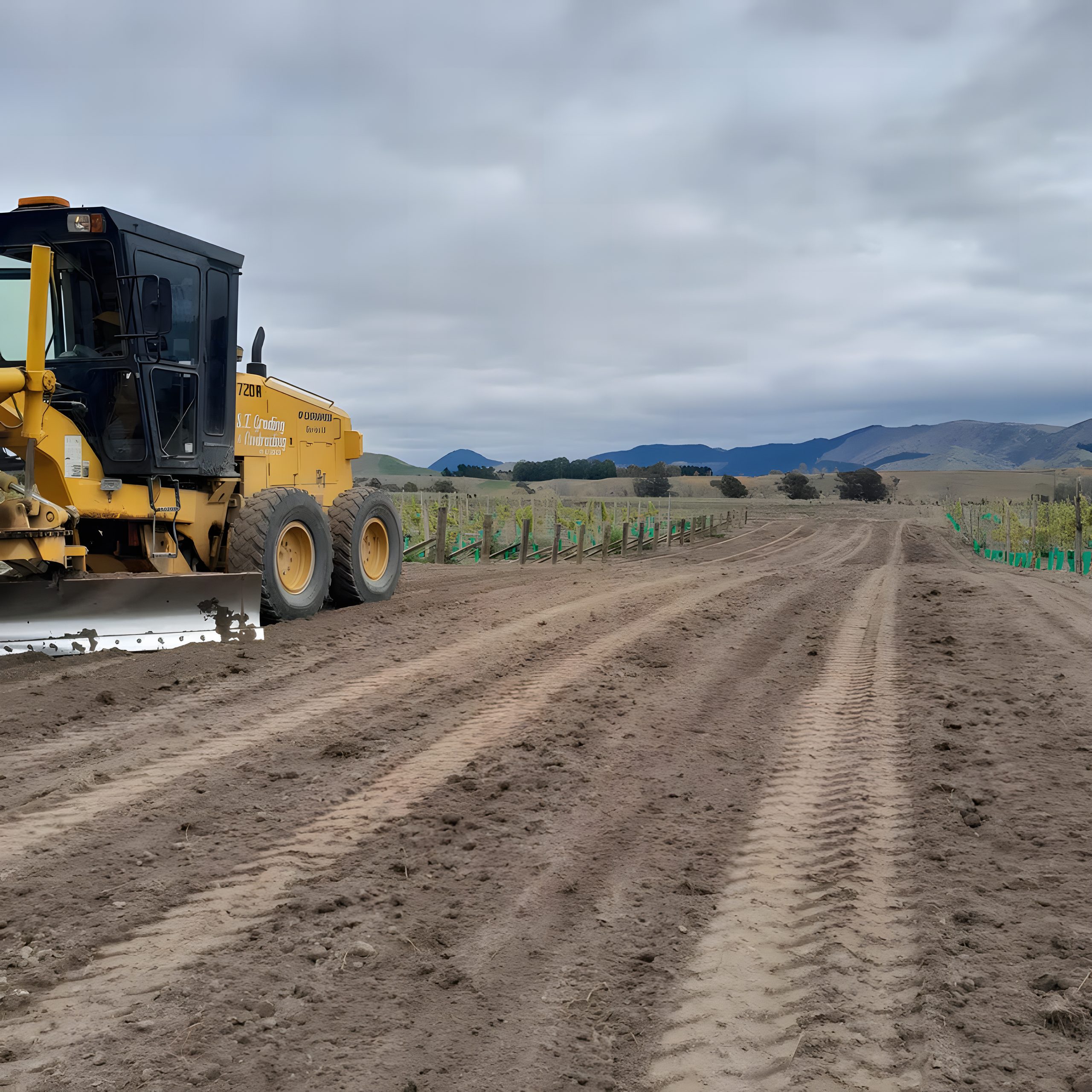 Vineyard headland earthworks in Marlborough