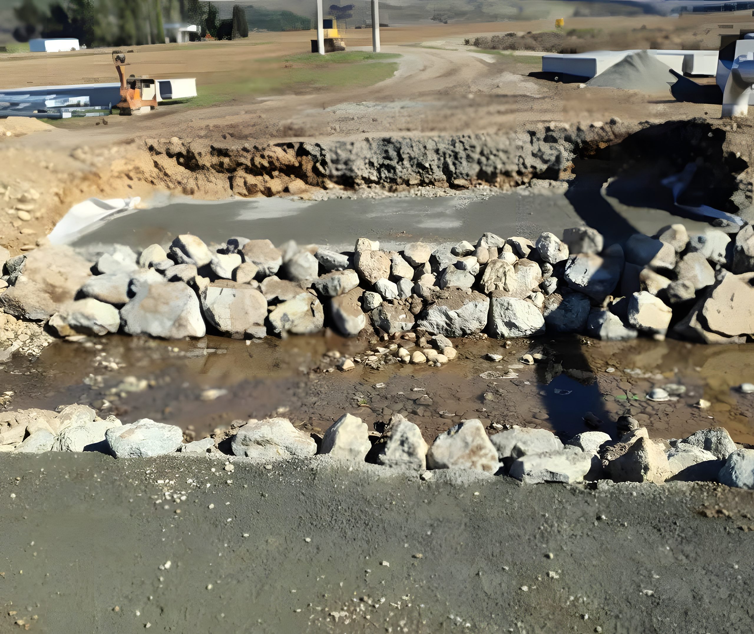 Rock lined stream crossing in Marlborough