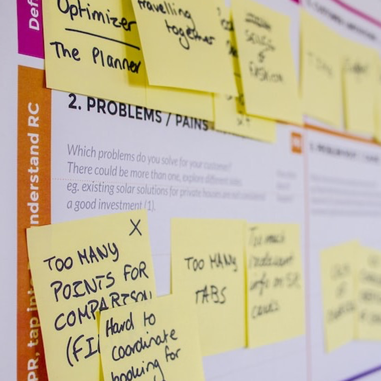 Workshop notes used to develop a customer-centered plan.