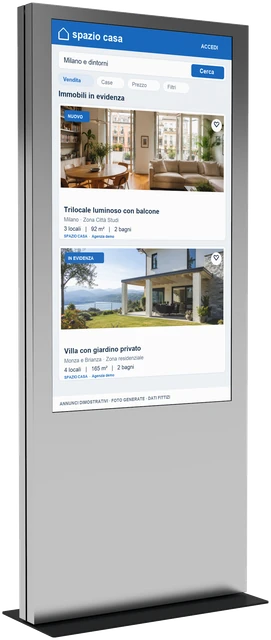 Totem Epoc Shell 55 pollici con annunci immobiliari