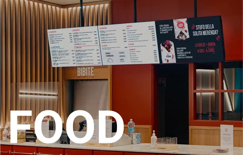 Digital signage e menu board per il food