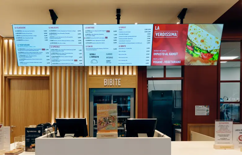 Menu board digitali per ristoranti e food retail