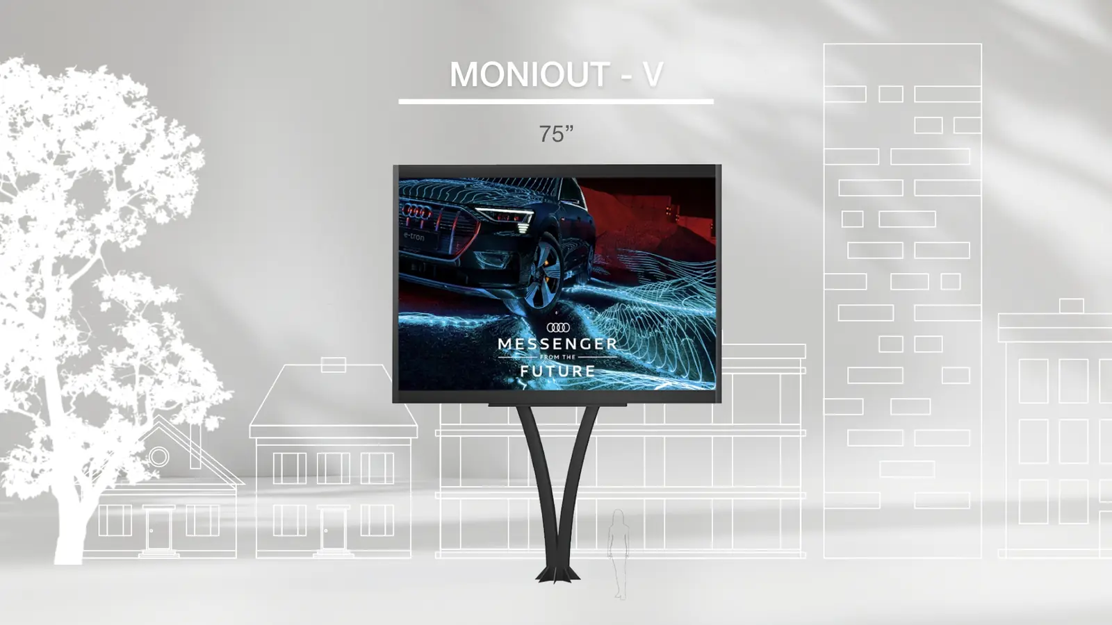 Outdoor monitor Moniout V installation simulation
