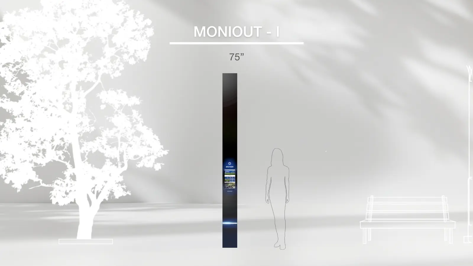 Outdoor monitor Moniout I installation simulation