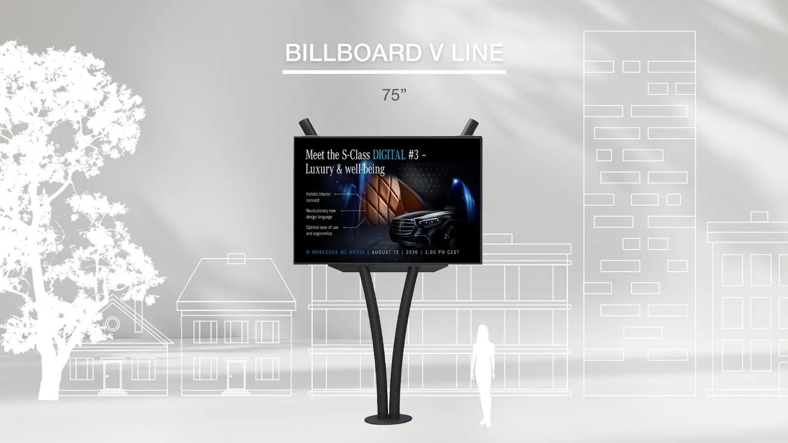 V Line digital billboard installation simulation