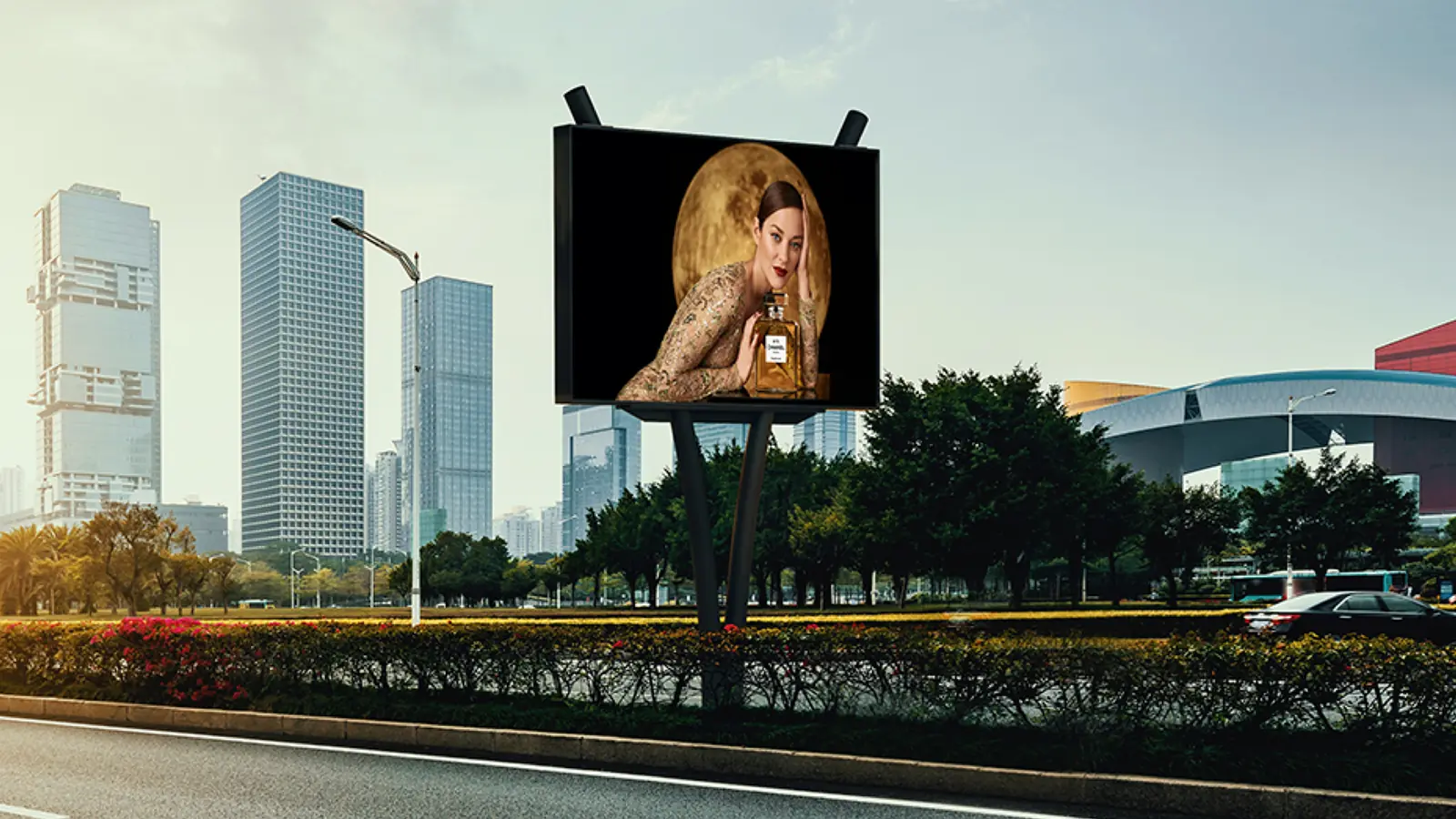 Digital billboard V Line, detail