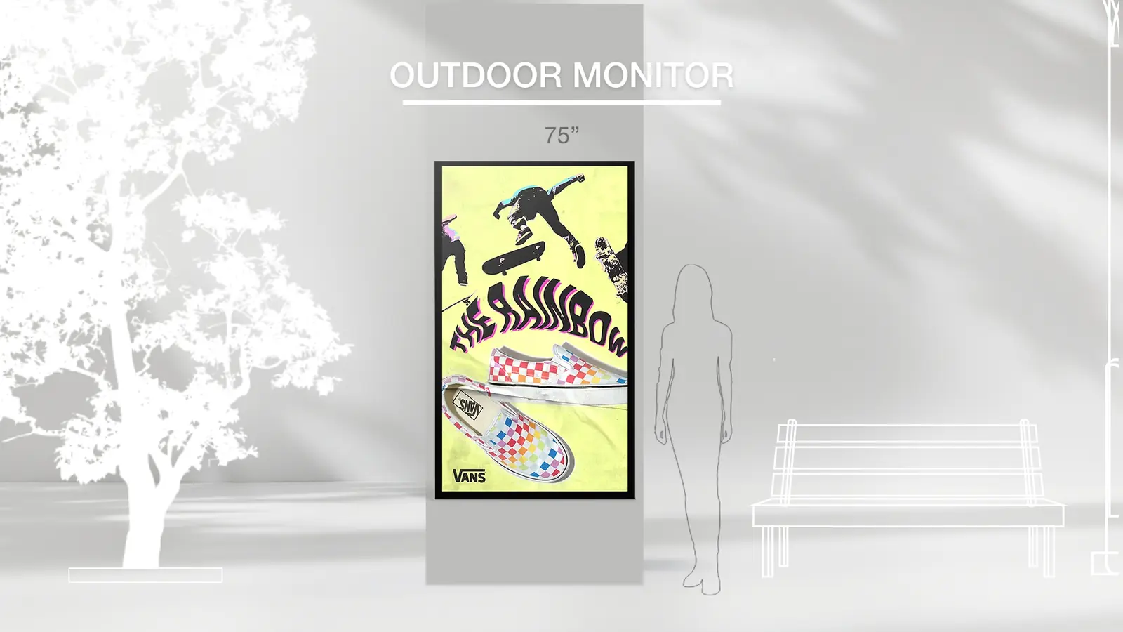 Outdoor monitor Moniout 75 installation simulation