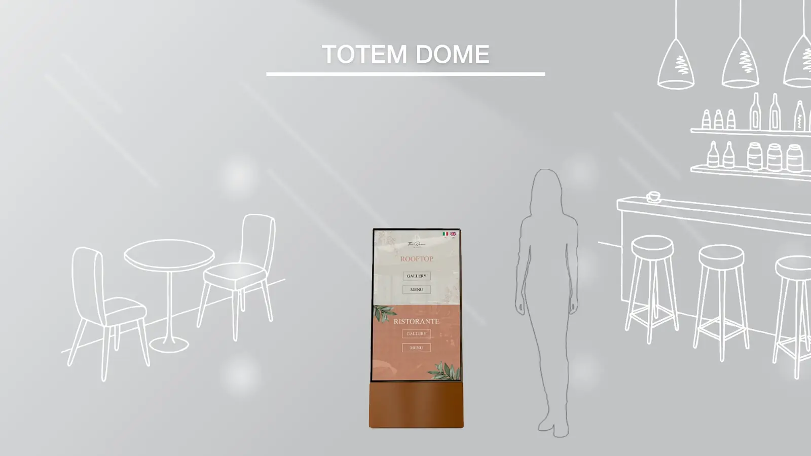 Outdoor totem Dome installation simulation