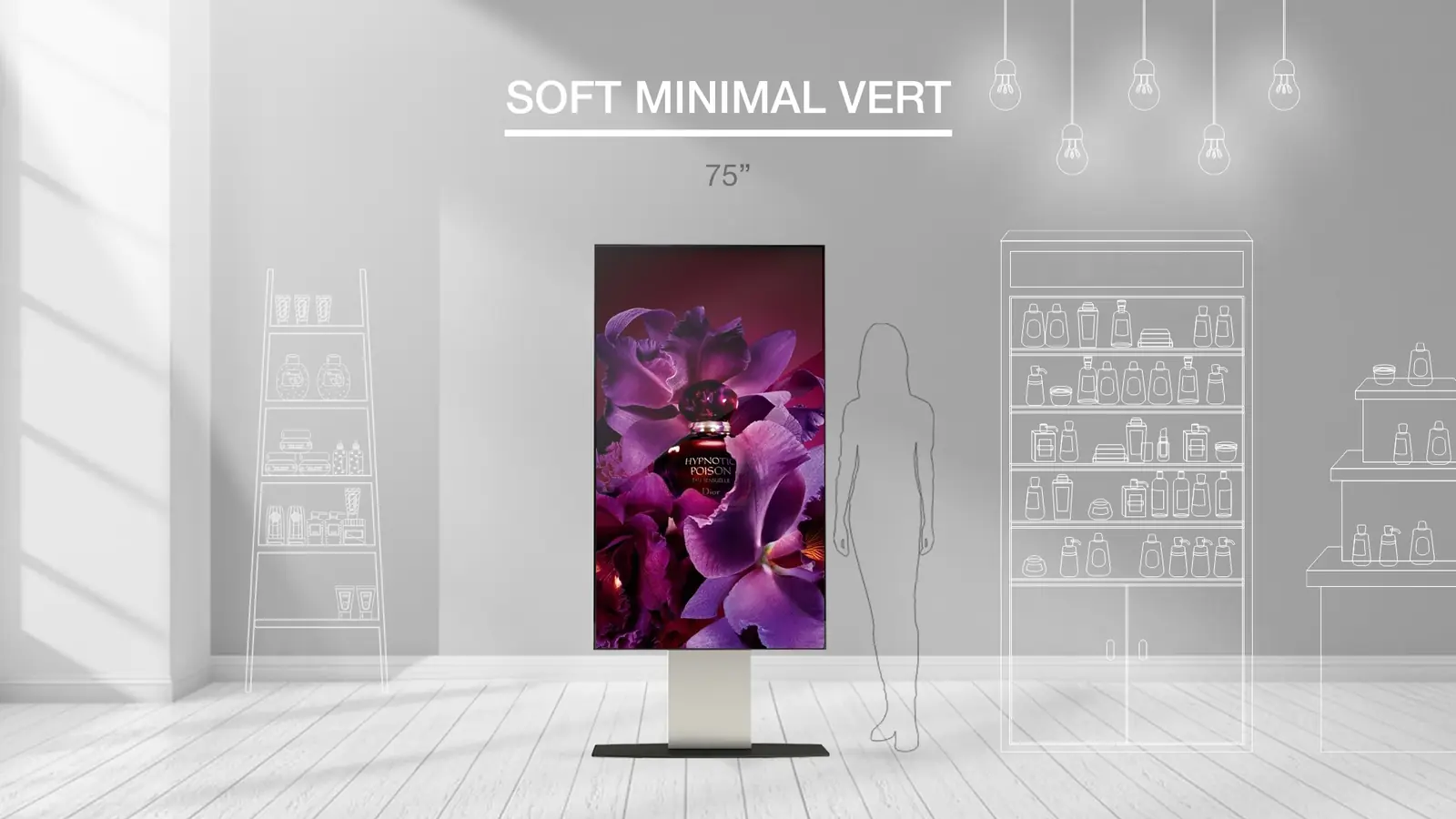 Totem Soft Vision 75 portrait installation simulation