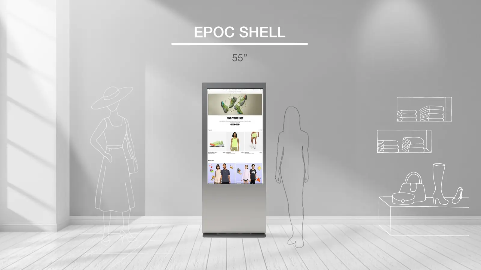 Totem Epoc Shell 55-inch installation simulation