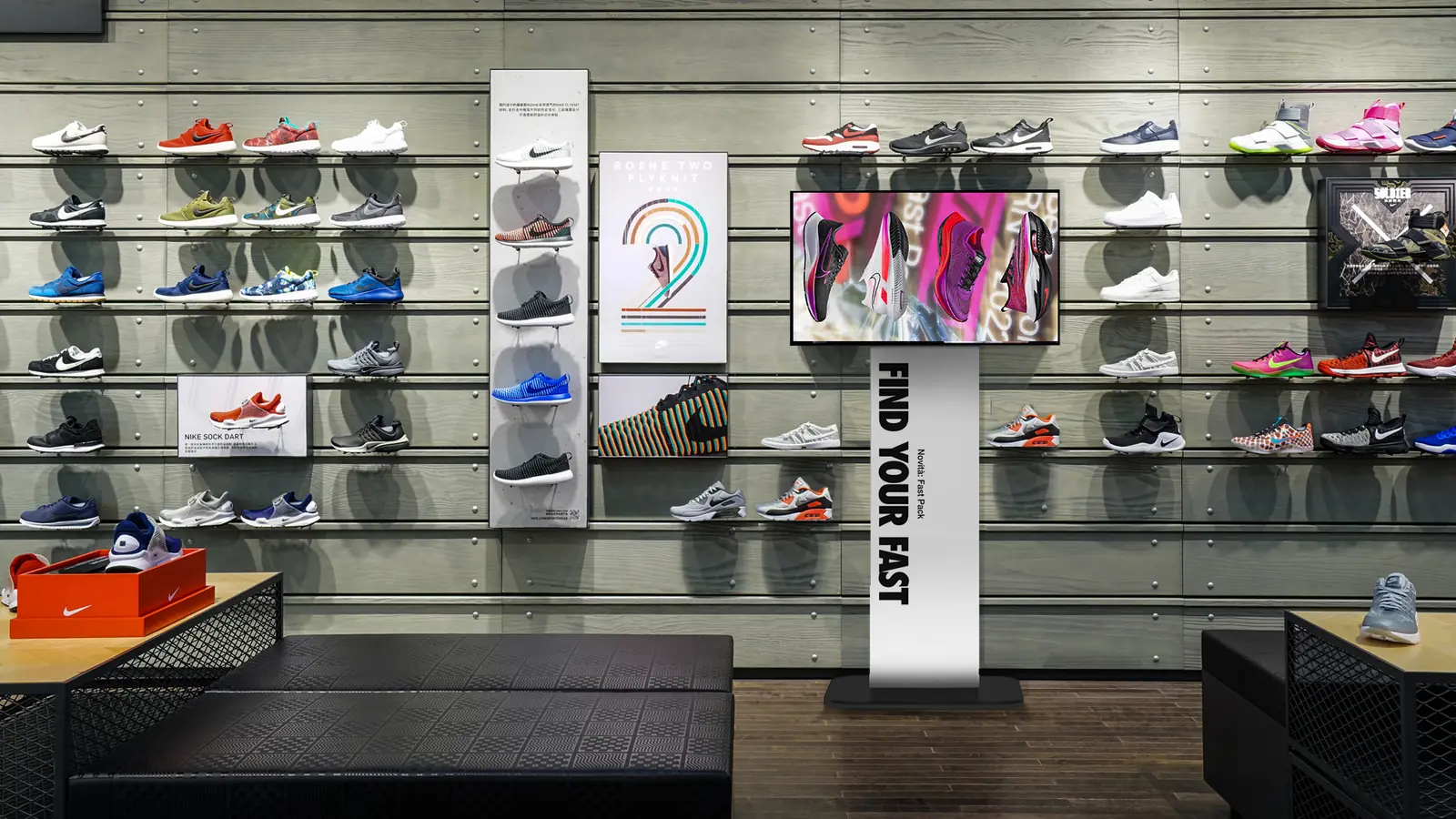 Totem Soft Vision orizzontale in negozio