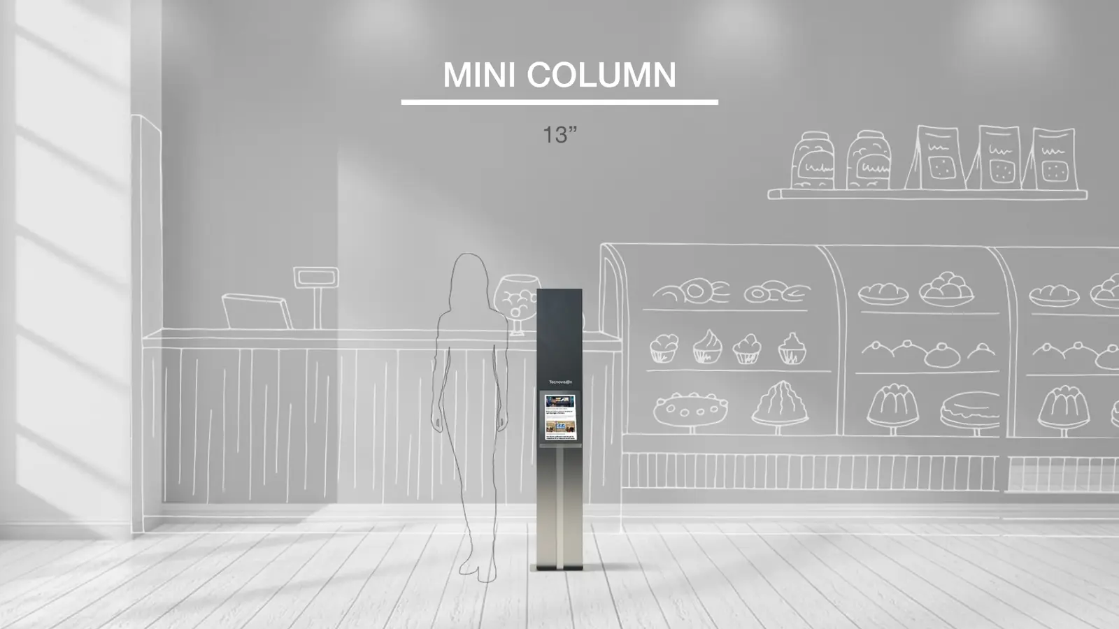 Totem Tower 13-inch installation simulation