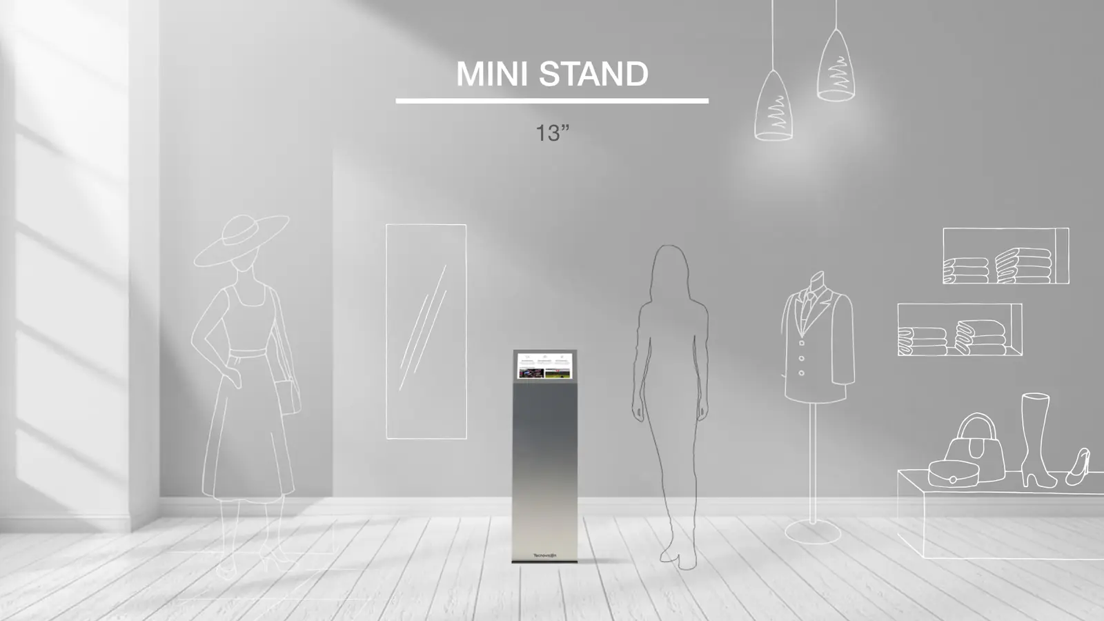 Totem Mini Stand 13-inch installation simulation