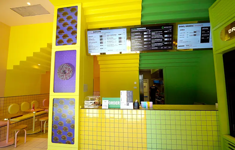 Bun Burger digital signage menuboard