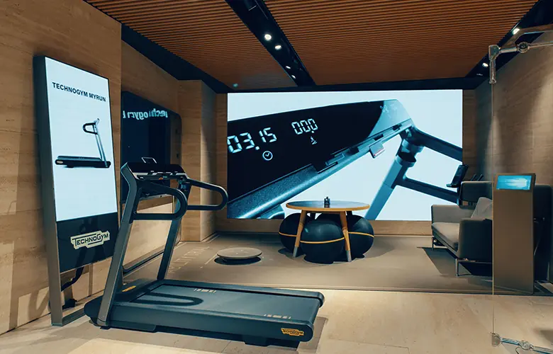Technogym show room digital signage