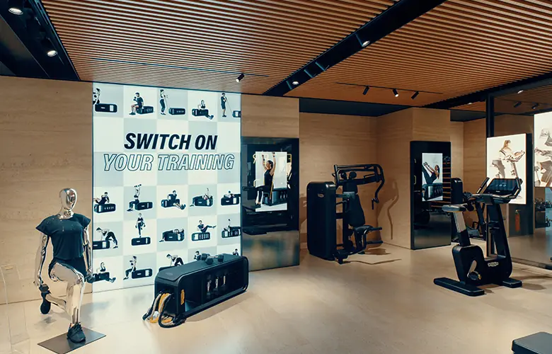 Technogym show room digital signage