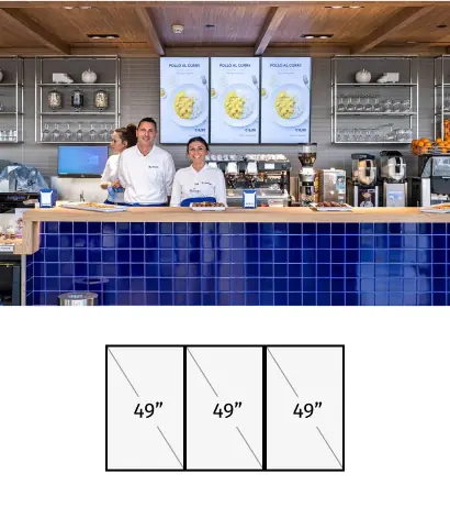 Tre display verticali