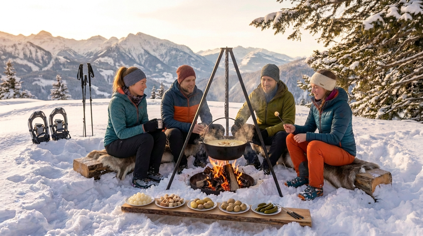 Schneeschuhtour mit Fondue