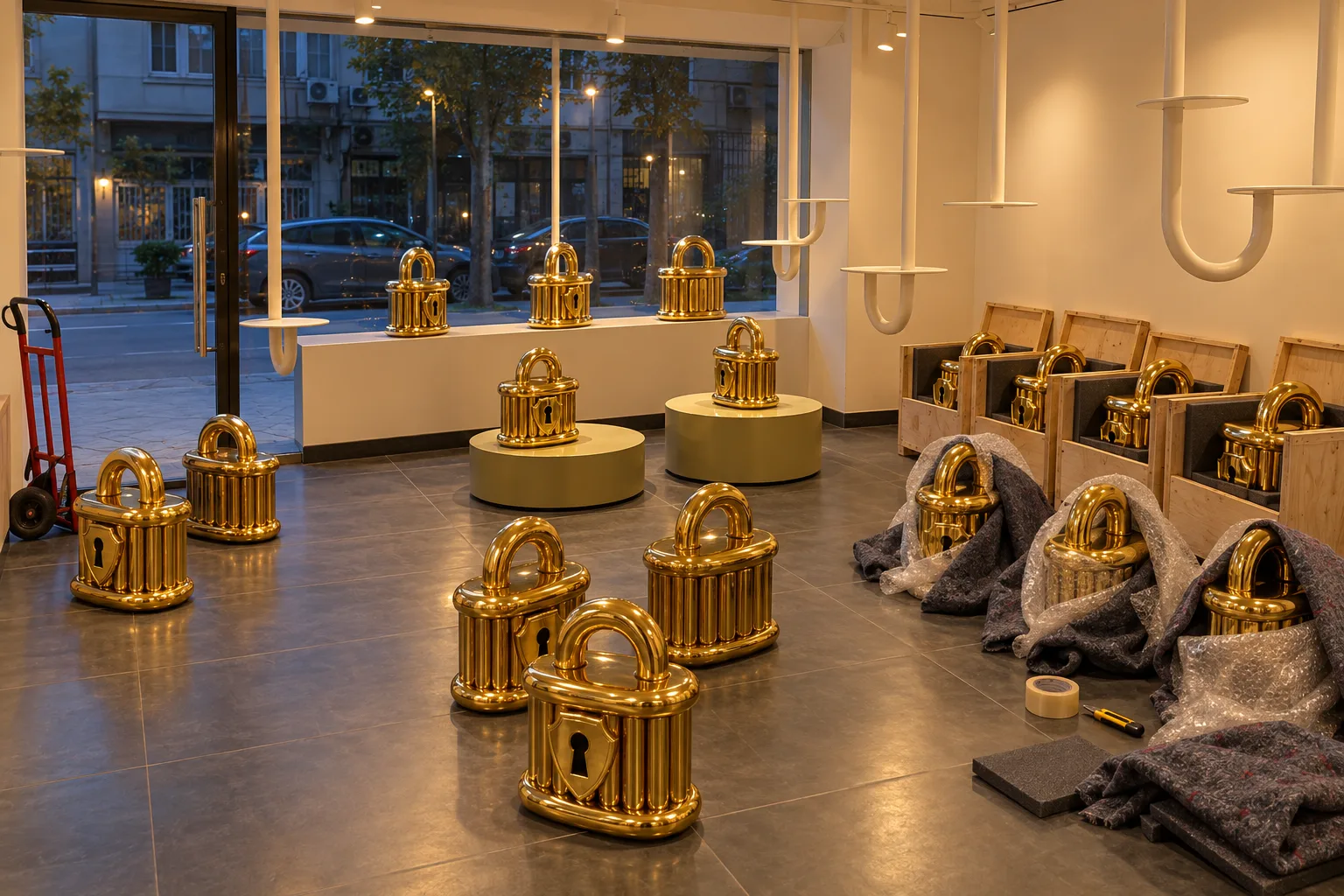The Lock — galeride pirinç kaplı kilitler, Zeynep Didem Bardakcı Studio