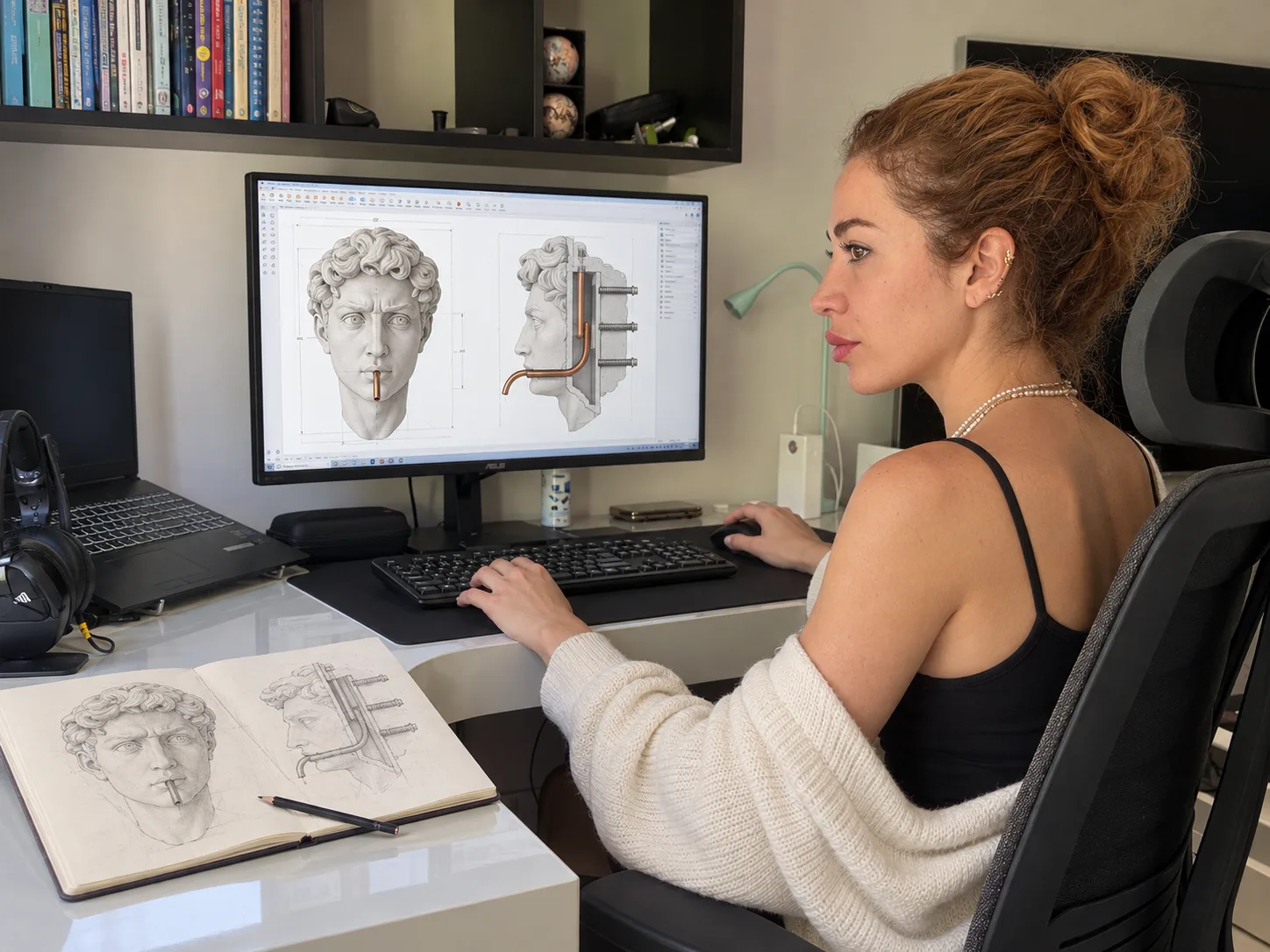 Basin Head — drawing on the computer, Zeynep Didem Bardakcı Studio