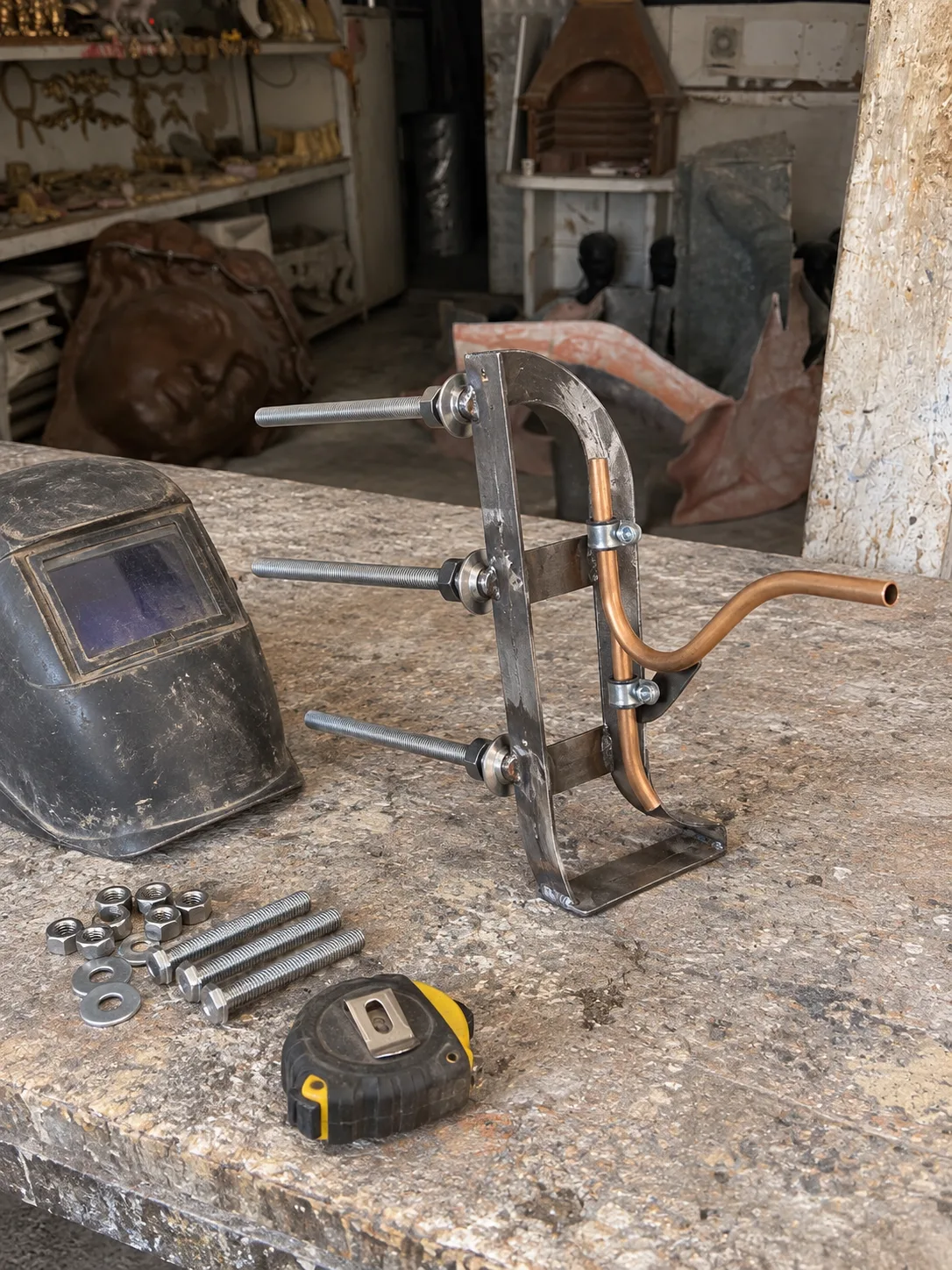 Basin Head — steel carrier and pipe, Zeynep Didem Bardakcı Studio