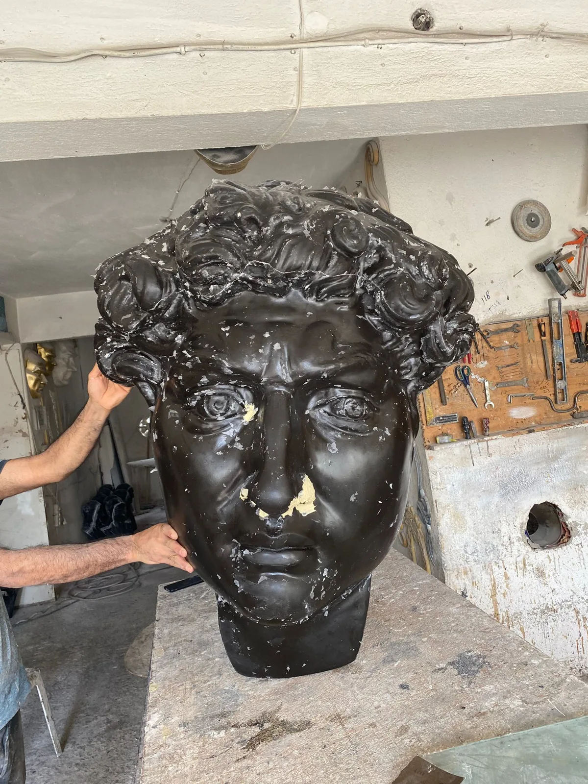 Basin Head — surface preparation in the mould workshop, Zeynep Didem Bardakcı Studio