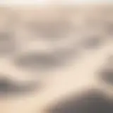 Blurred glow behind: soft sand dunes texture