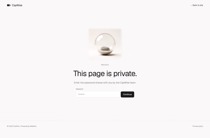 CapWise 401 Password page preview