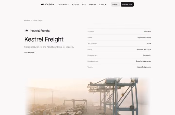 CapWise Company page preview