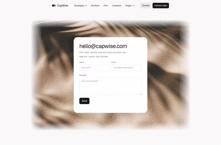 CapWise Contact 3 page preview