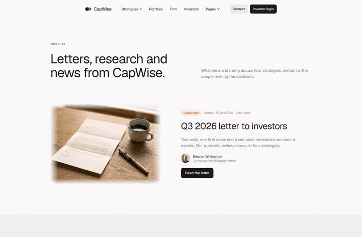 CapWise Insights page preview