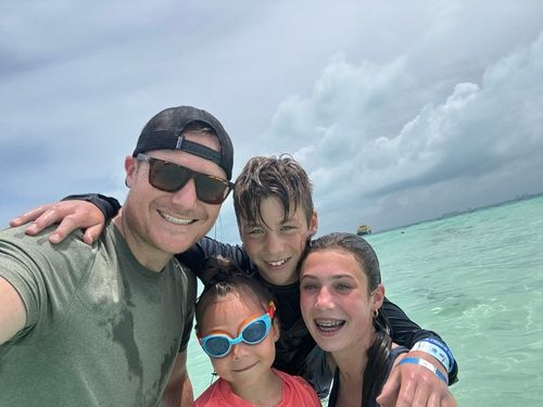 Family selfie at the ocean